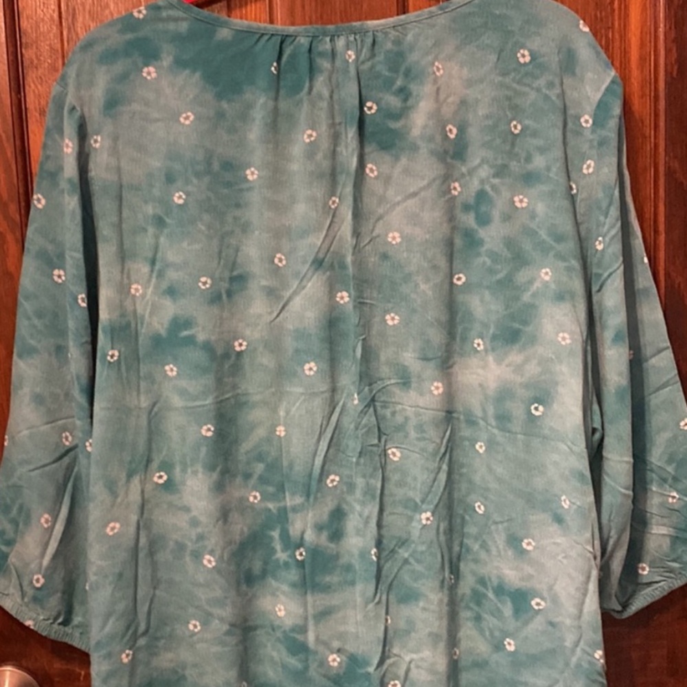 Sonoma Ocean Blue Peasant Top - Picture 4 of 5